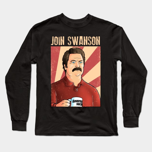 Join Swanson Long Sleeve T-Shirt by Cromanart